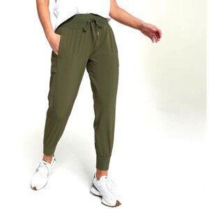 CALIA Women's Truelight Cargo Pocket Joggers Green Size M Journey Pants Travel